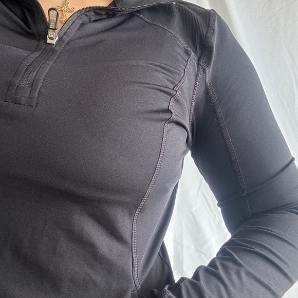 Two Gear Black Quarter Zip Athletic Fitted Jacket - Picture 2 of 7